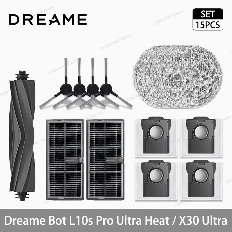Dreame L10s Pro Ultra Heat / X30 Ultra Robot Vacuum Cleaner Accessories Main Side Brush Mop Cloth Hepa Filter Dust Bag Spare - Imagen 9