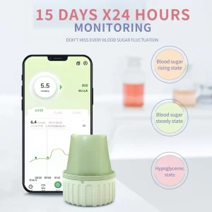 Alternative view of Aidex Dynamic Blood Glucose Monitoring CGMS 15 Day 24h Real Time Diabetes Sugar Monitor Prickfree Finger Glucose Sensor Tester