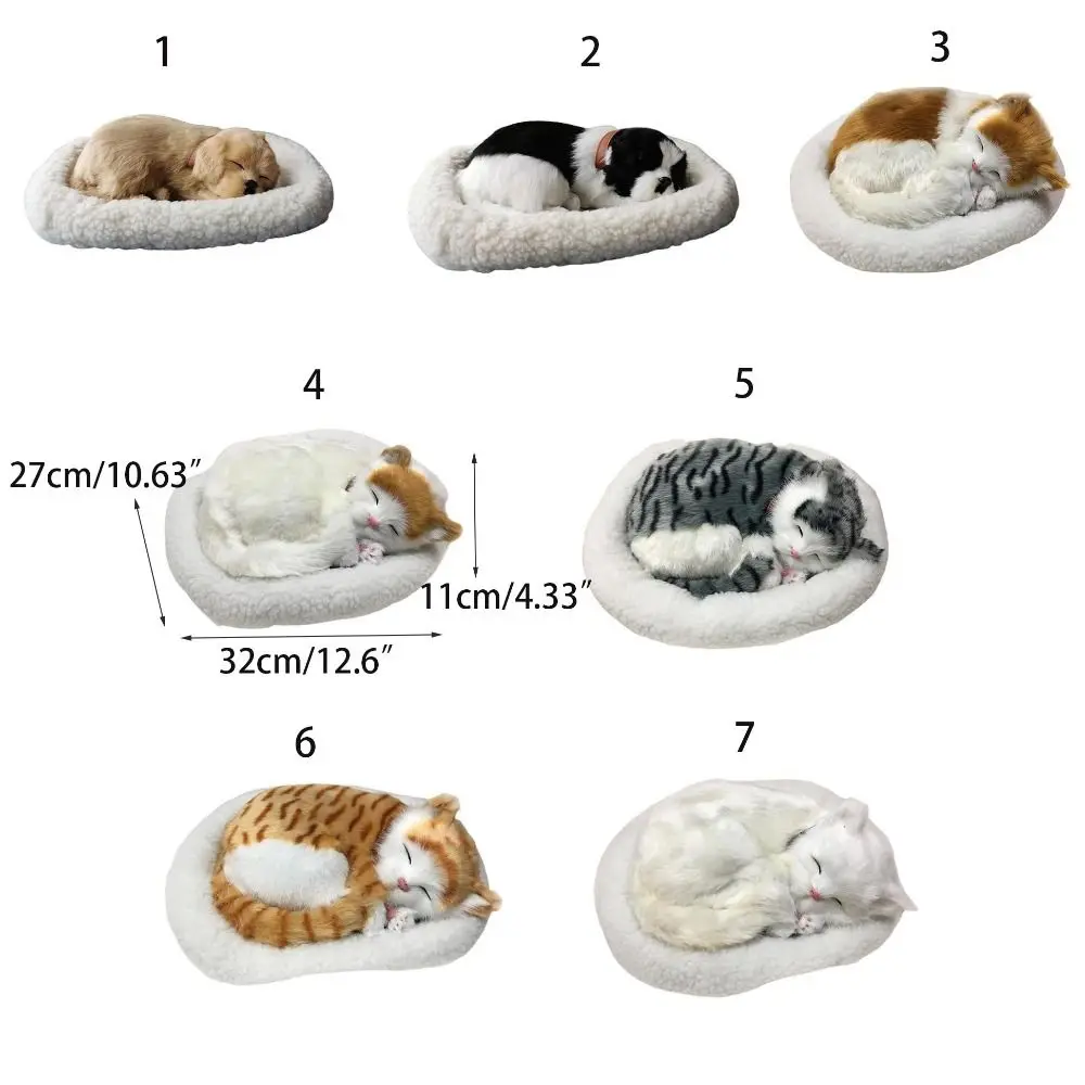 Realistic Black and White Cat Dog Breathing Sleeping Plush Toys Doll Electronic Pets for Dementia Seniors Adults Kids - Imagen 4