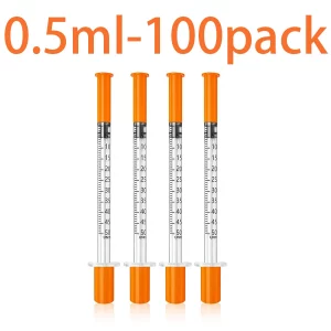 100/50 Pack 0.5/1ml Syringes with Needles Individually Packaged for Laboratory And Pet Supplies - Imagen 8