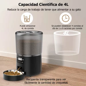 Alternative view of 4L Automatic Pet Feeder Cat Food Dispenser Timed and Quantitative Insect and Moisture Resistant Feeding Machine No Food Jamming