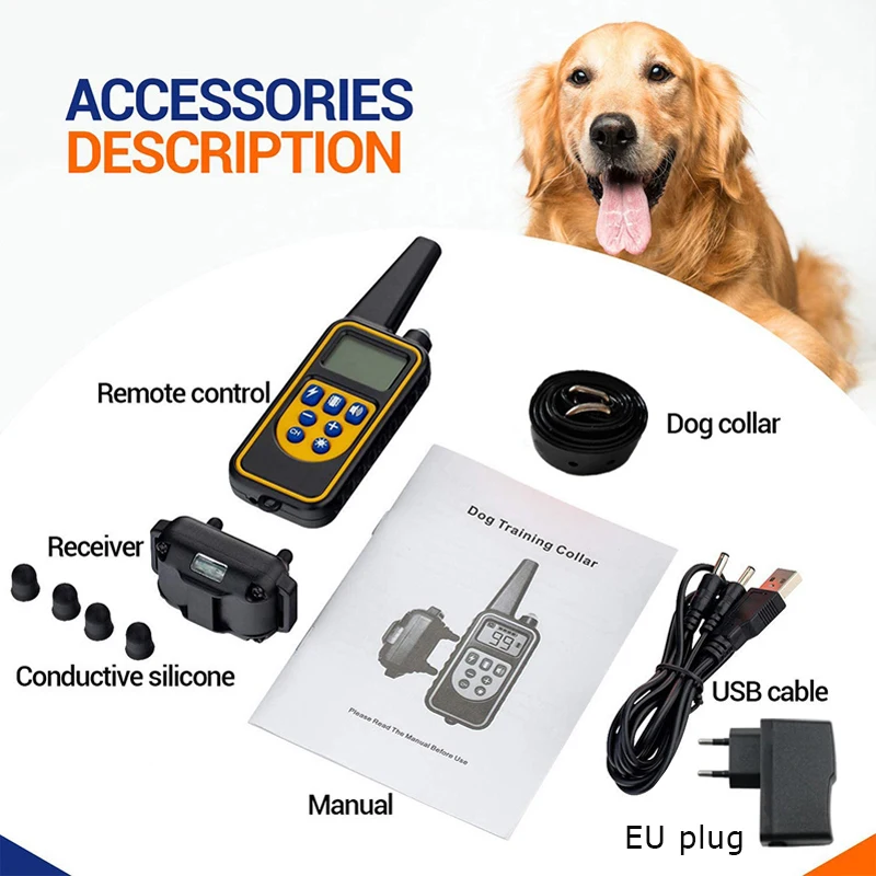 Electric Dog Training Collar Dog Trainer and Bark Stop Device Rechargeable Remote Control IP67 Apply for Dogs of Multiple Sizes - Imagen 6