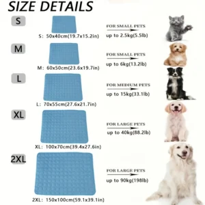 Alternative view of Alfombrilla refrescante para perros, cama fría de verano para mascotas, extragrande para perros pequeños y grandes, accesorios para mascotas, manta duradera para gatos, sofá, almohadilla de hielo para gatos