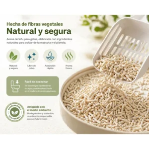 Tofu cat litter 6l pack 4 and 8, ecological and biodegradable, made of plant fibers. high absorption, binder and odor control. low dust, safe for your pet, easy to clean and disposable in toilet. ideal for premium hygiene. - Imagen 7