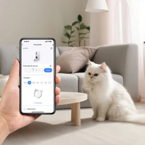 Comedero automático inteligente Prixton FF100 con wifi, cámara Full HD 1980x1080p, depósito de 4 litros, aplicación móvil, programable, audio bidireccional y grabación de voz. - Imagen 8