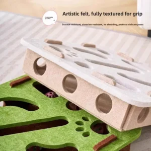 Juguete rompecabezas para gatos, caja de rompecabezas de fieltro, juguete de ejercicio para gatos con pelota, entretenimiento deportivo para interiores, juguetes de caza para gatos de interior. - Imagen 3