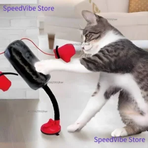 Divertido saco de boxeo con forma de pata de gato y guantes de boxeo