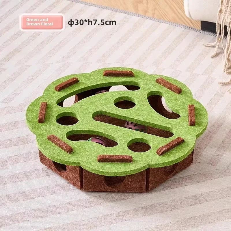 Juguete rompecabezas para gatos, caja de rompecabezas de fieltro, juguete de ejercicio para gatos con pelota, entretenimiento deportivo para interiores, juguetes de caza para gatos de interior. - Imagen 7