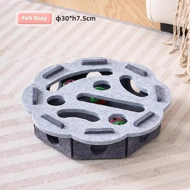 Juguete rompecabezas para gatos, caja de rompecabezas de fieltro, juguete de ejercicio para gatos con pelota, entretenimiento deportivo para interiores, juguetes de caza para gatos de interior. - Imagen 9