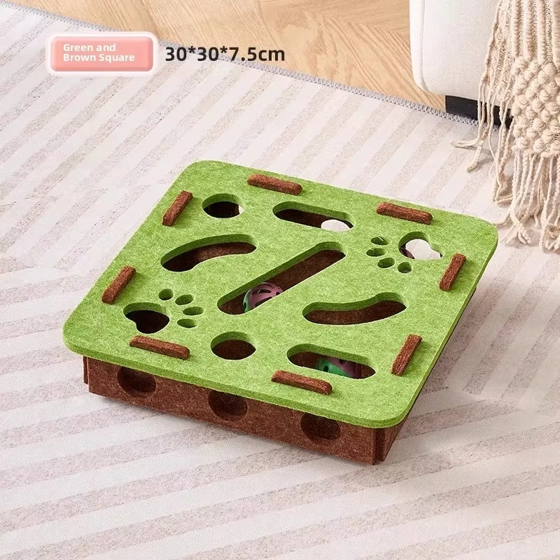 Juguete rompecabezas para gatos, caja de rompecabezas de fieltro, juguete de ejercicio para gatos con pelota, entretenimiento deportivo para interiores, juguetes de caza para gatos de interior. - Imagen 10