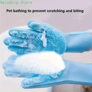 Guantes de baño y aseo para mascotas,