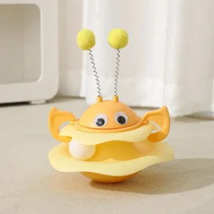 Disco giratorio Little Bee Tumbler para gatos, juguete de entretenimiento para gatos, plataforma giratoria resistente a las mordeduras y juguete rascador. - Imagen 7