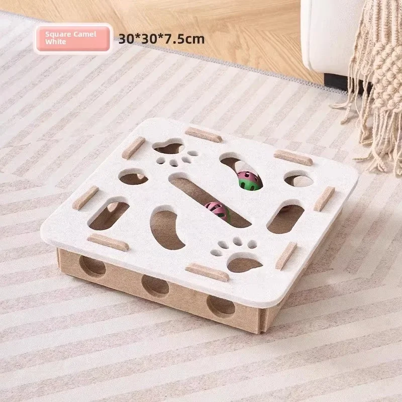 Juguete rompecabezas para gatos, caja de rompecabezas de fieltro, juguete de ejercicio para gatos con pelota, entretenimiento deportivo para interiores, juguetes de caza para gatos de interior. - Imagen 11