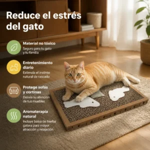 Alternative view of Rascador de cartón corrugado para gatos con hierba gatera, alfombrilla para afilar las garras y proteger los muebles, juguete duradero y ecológico para gatitos y gatos adultos, diseño de ratón.