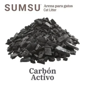 Arena aglomerante para gatos SUMSU con carbón activado – 100 % bentonita, 5 L