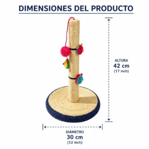 Rascador para gatos de sisal natural de 42 cm