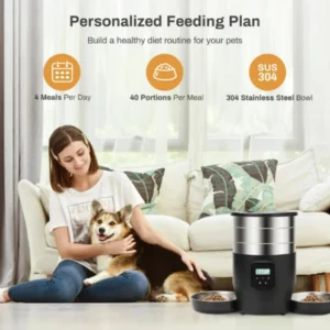 Comedero automático inteligente para mascotas Catdrinking de 4,5 L, dispensador de comida para gatos, cuenco para gatos y perros, máquina de comida para gatos y perros con dosificador temporizado. - Imagen 5
