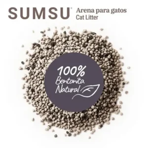 Arena aglomerante para gatos SUMSU con carbón activado – 100 % bentonita, 5 L