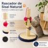 Rascador para gatos de sisal natural de 42 cm