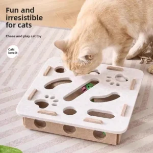 Juguete rompecabezas para gatos, caja de rompecabezas de fieltro, juguete de ejercicio para gatos con pelota, entretenimiento deportivo para interiores, juguetes de caza para gatos de interior. - Imagen 2