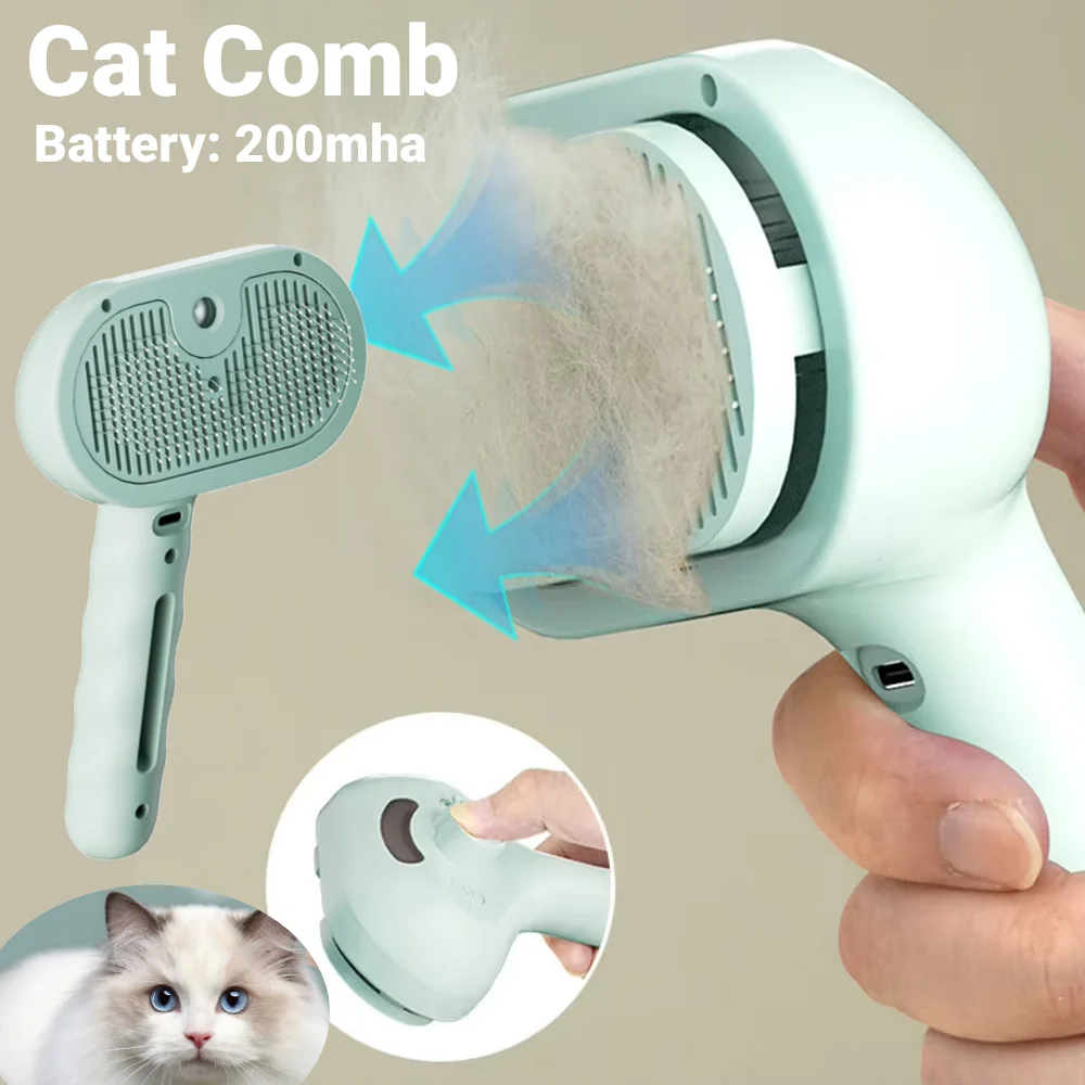 Cepillo de vapor 3 en 1 para gatos,