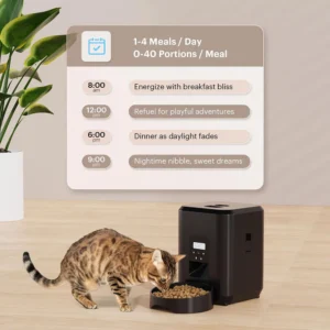 Comedero automático inteligente para mascotas, comedero para gatos y perros, dispensador de comida lenta con dosificador automático temporizado. - Imagen 4