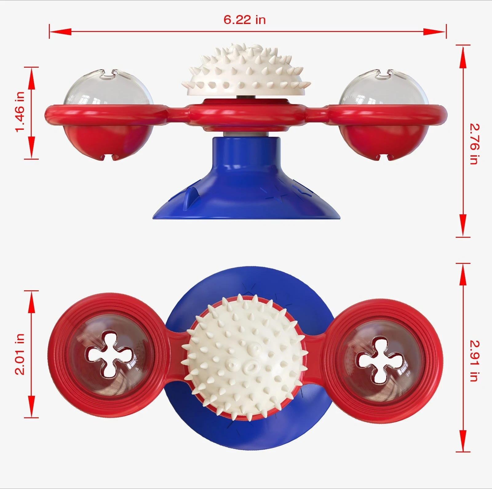 Juguete interactivo para gatos con forma de molino de viento, juego de rompecabezas giratorio, juguete multifuncional para limpiar los dientes de los gatitos y artículos para mascotas. - Imagen 7