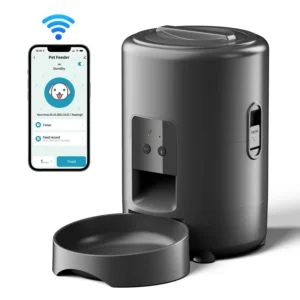 Comedero automático para mascotas de 2 litros con botón pulsador, WiFi, cámara y USB. Comedero inteligente para gatos y perros con temporizador y vídeo. - Imagen 7