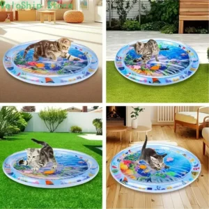 Alfombra de juego interactiva con agua para gatos